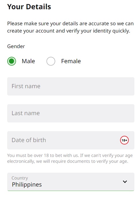 Account Registration Betfair